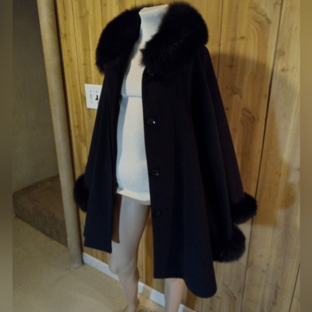 Black woman coat CASHMERE small medium